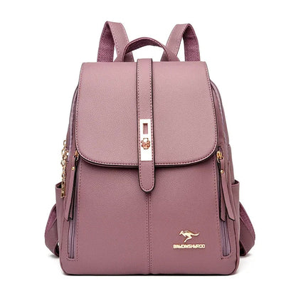 Women Leather School Bookbag