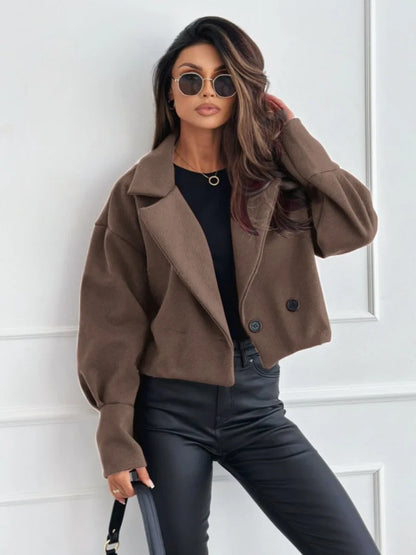 Double-Breasted Cropped Coat