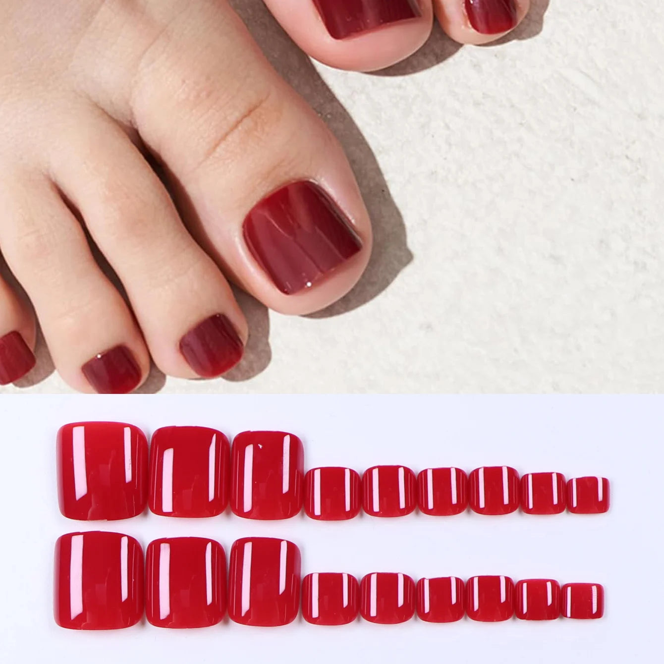 Multicolor Square Press-On Nails