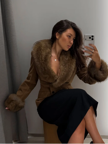 Faux Fur Patchwork Jacket