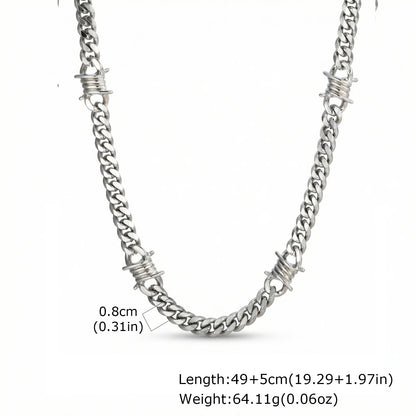 Metal Geometric Stainless Cuban Chain