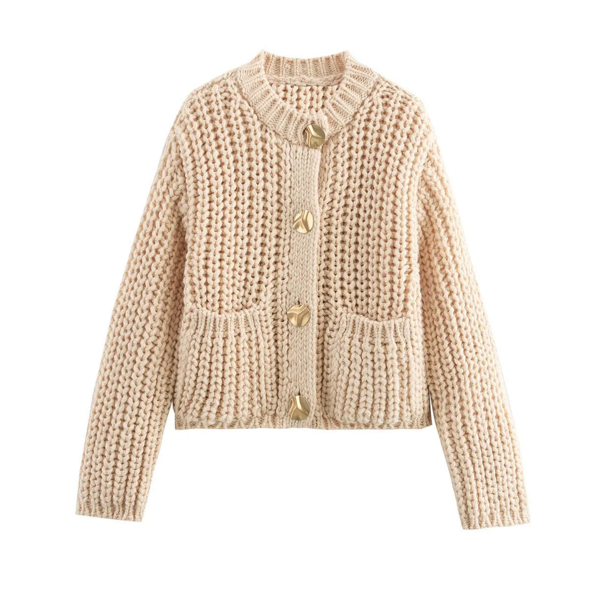 Button Pocket Knit Cardigan