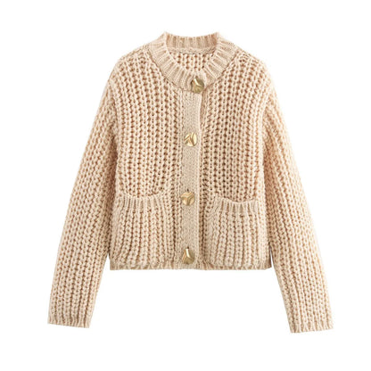 Button Pocket Knit Cardigan