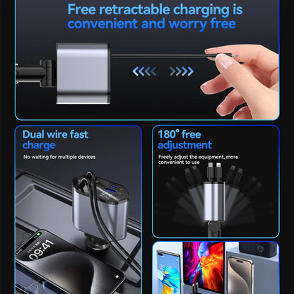 4 in 1 Retractable Car Charger