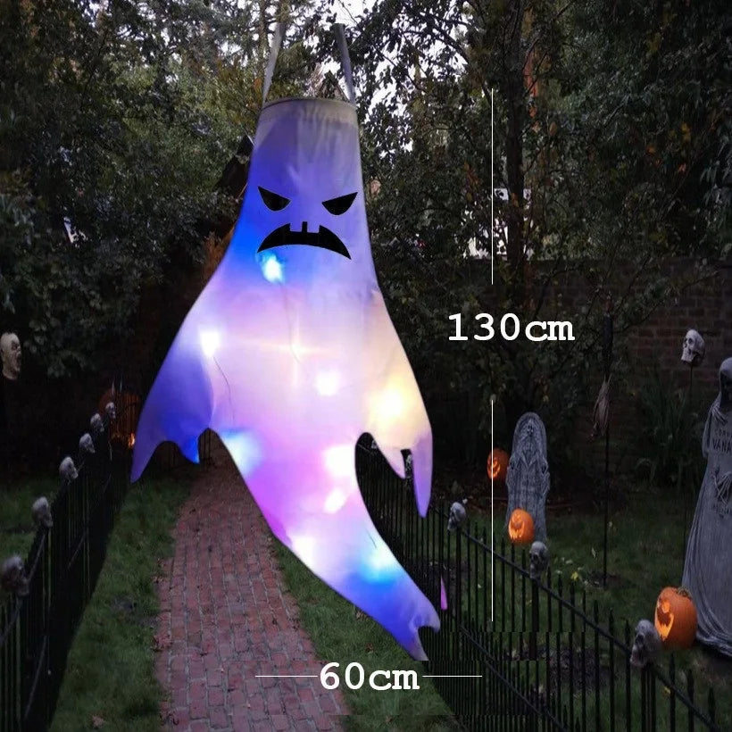 Glowing Ghost Windsock Decor