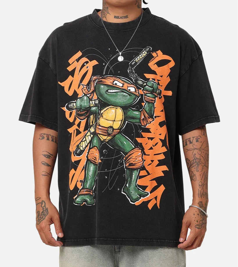 Moto Print V-Neck Tee