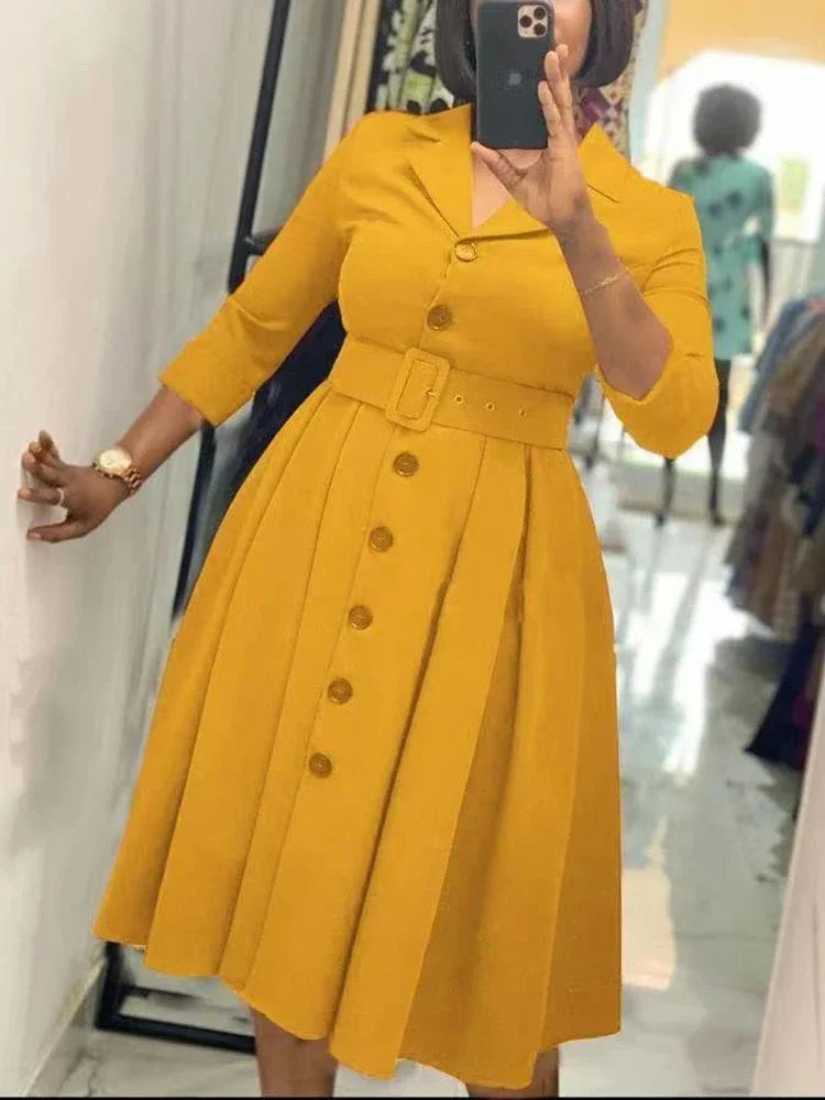 Elegant Office Midi Dress