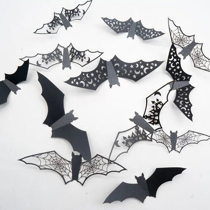 3D Hollow Bat Wall Stickers