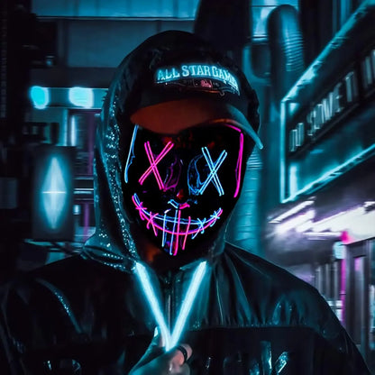 Glowing EL Wire Light-Up Mask