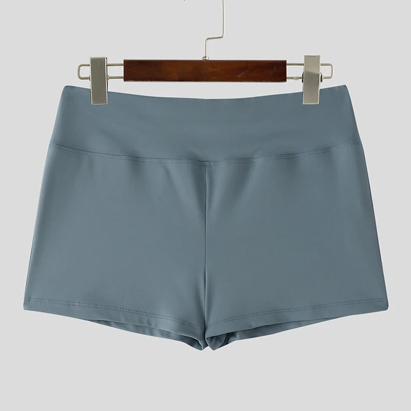Solid Elastic Waist Jogger Shorts