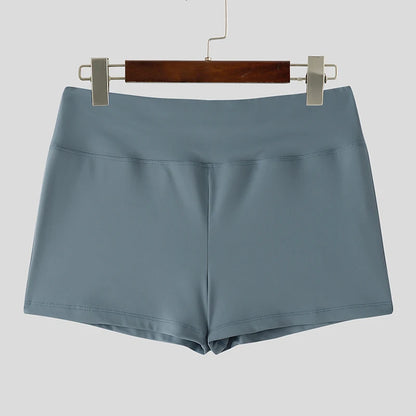 Solid Elastic Waist Jogger Shorts