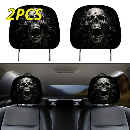 Scary Face Car Headrest Cover