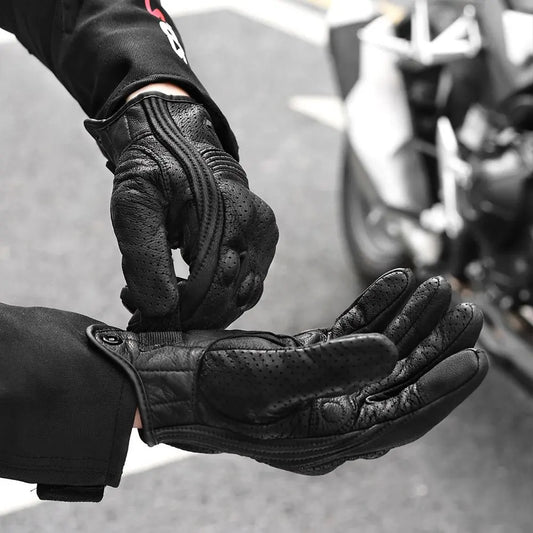 Breathable Mesh Leather Motorcycle Gloves
