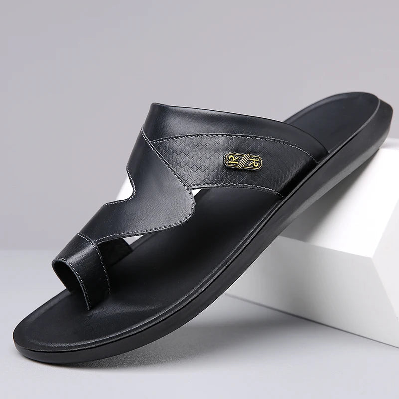 Summer Simple Leather Slippers
