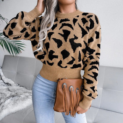 Leopard Print Knit Sweater