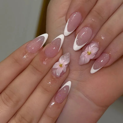 24Pcs French Ballerina Nail Tips