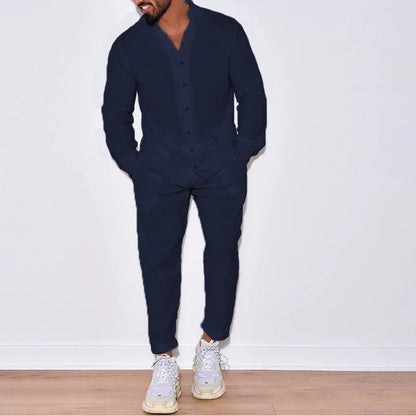 Breathable Long-Sleeve 100% Shirt Set