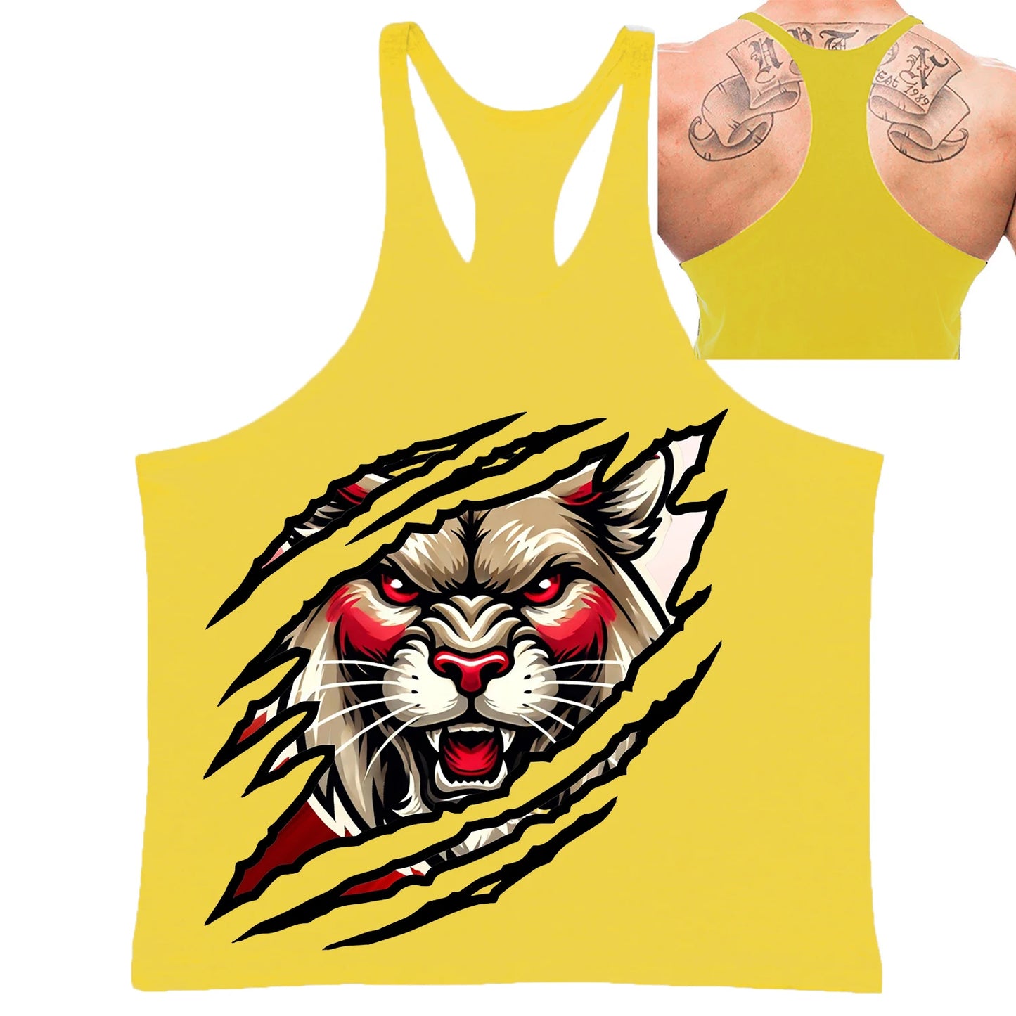 Fierce Panther Graphic Stringer Vest