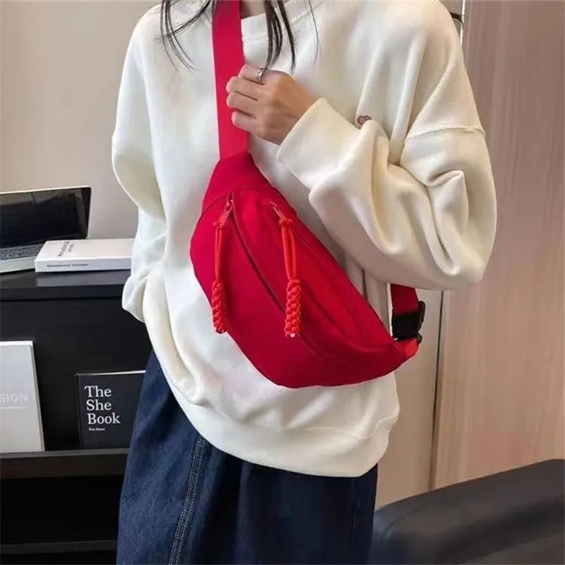 Contrast Nylon Chest Bag