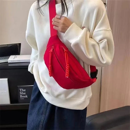 Contrast Nylon Chest Bag