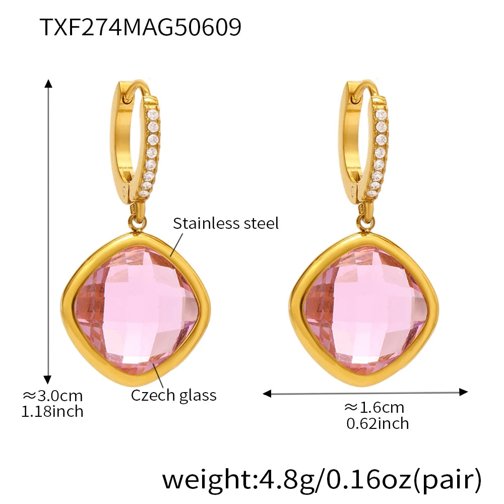 Square Glass Earrings