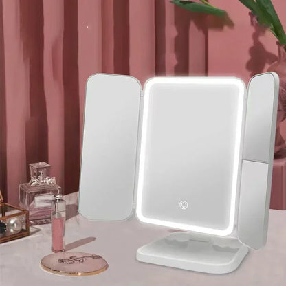 Trifold LED Mirror