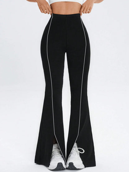 Elastic Wide-Leg Flared Pants