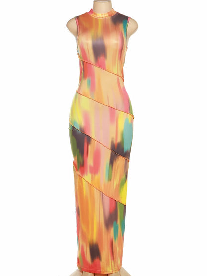 Colorful Patchwork Party Dress