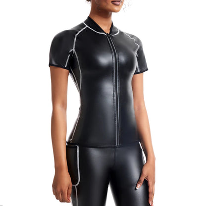 Faux Leather Waist Top