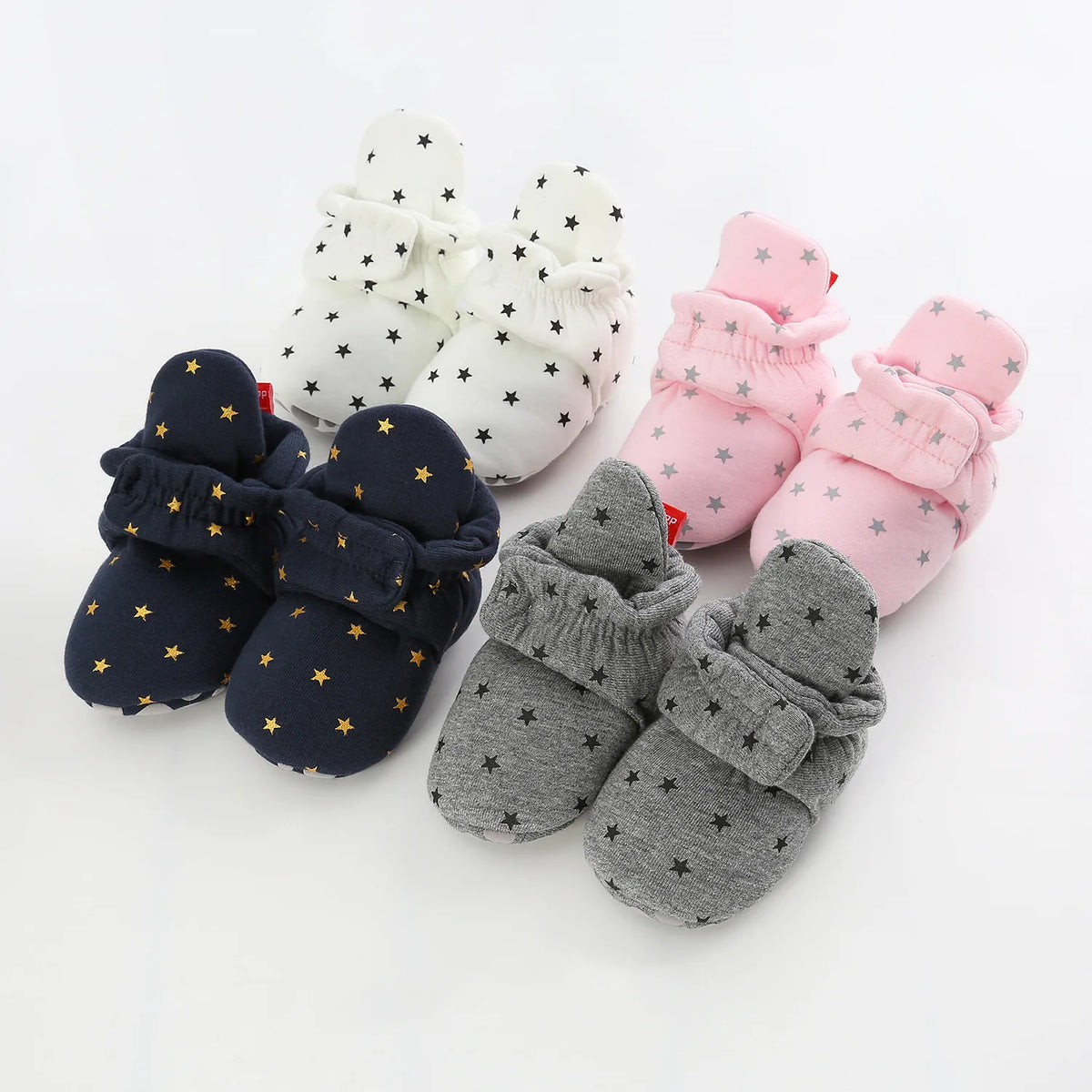 Star Checkered Baby Booties