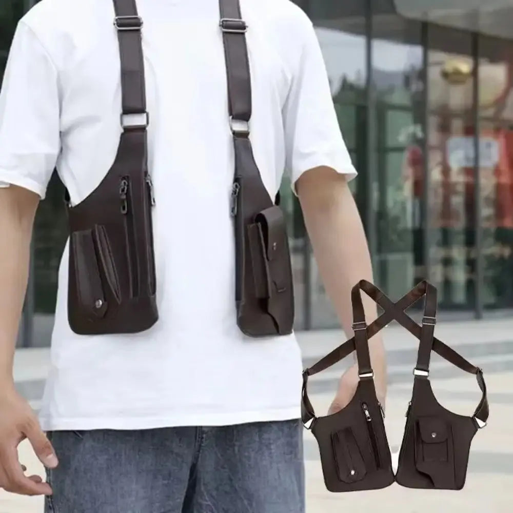 Anti-Theft PU Leather Chest Bag