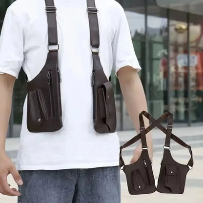 Anti-Theft PU Leather Chest Bag