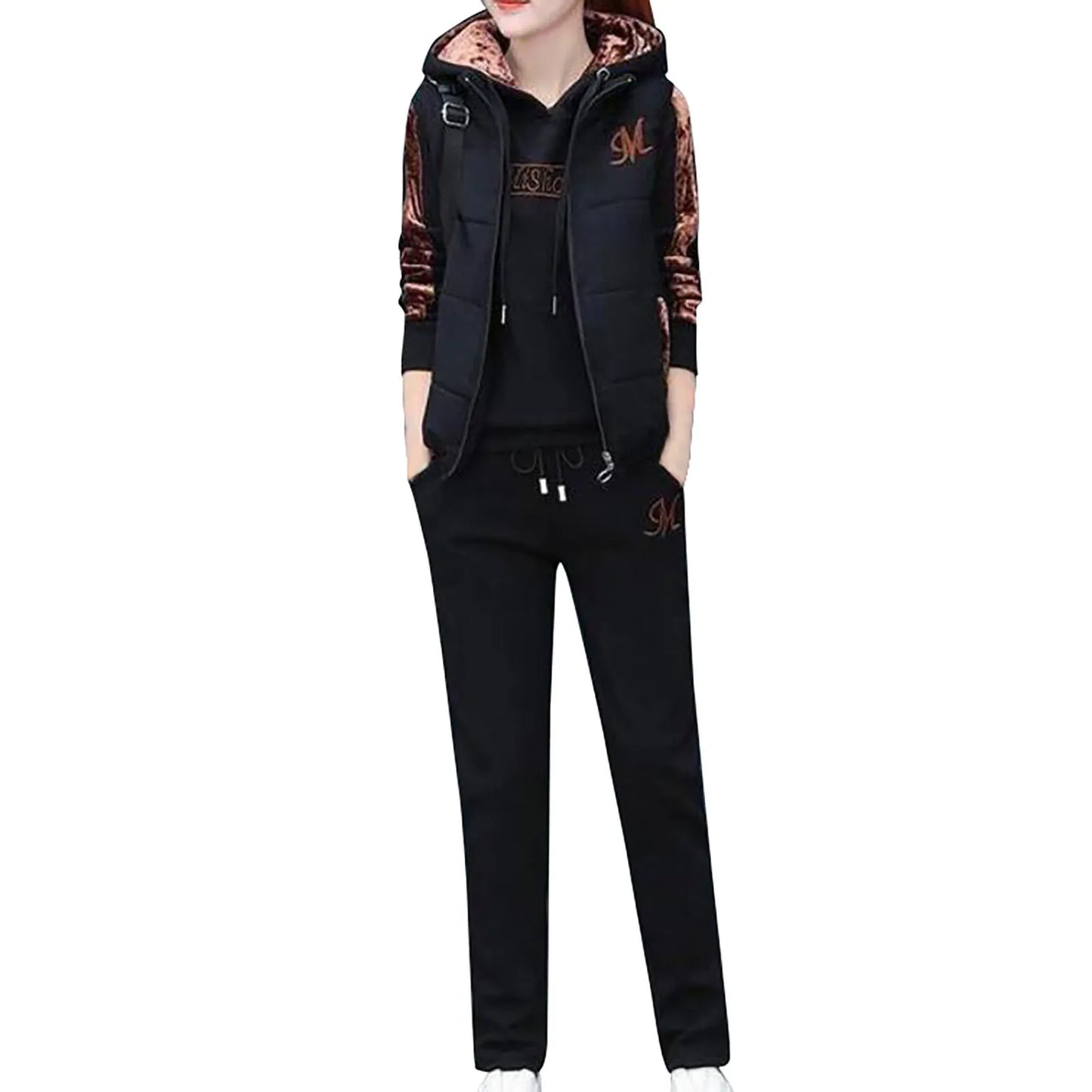 Women 3-Piece Thickened Tracksuit Set