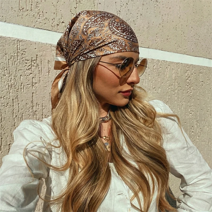 Printing Silk Square Hair Scarf