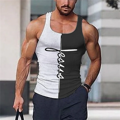 Letter Print Breathable Running Vest