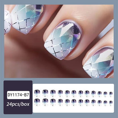 Gradient White Press Nails
