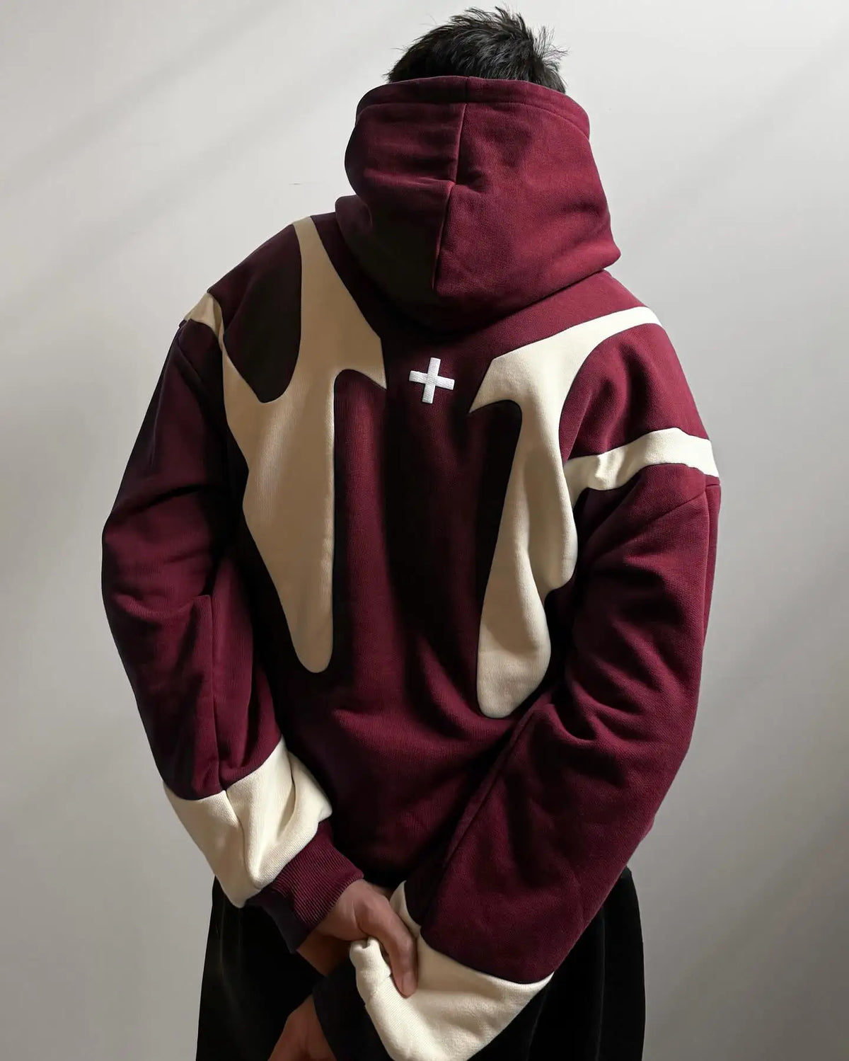 Geometric Patchwork Zip Hoodie