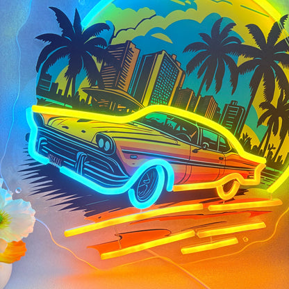 Car Sunset Neon