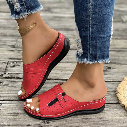 Feather Wedge Sandals