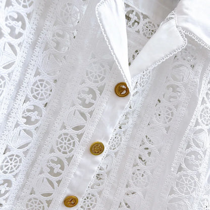 Embroidered Summer Skirt Suit