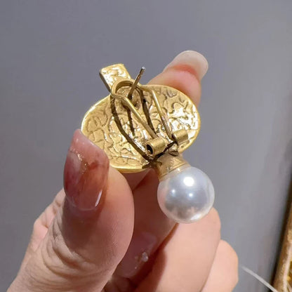 Geometric Pearl Earrings