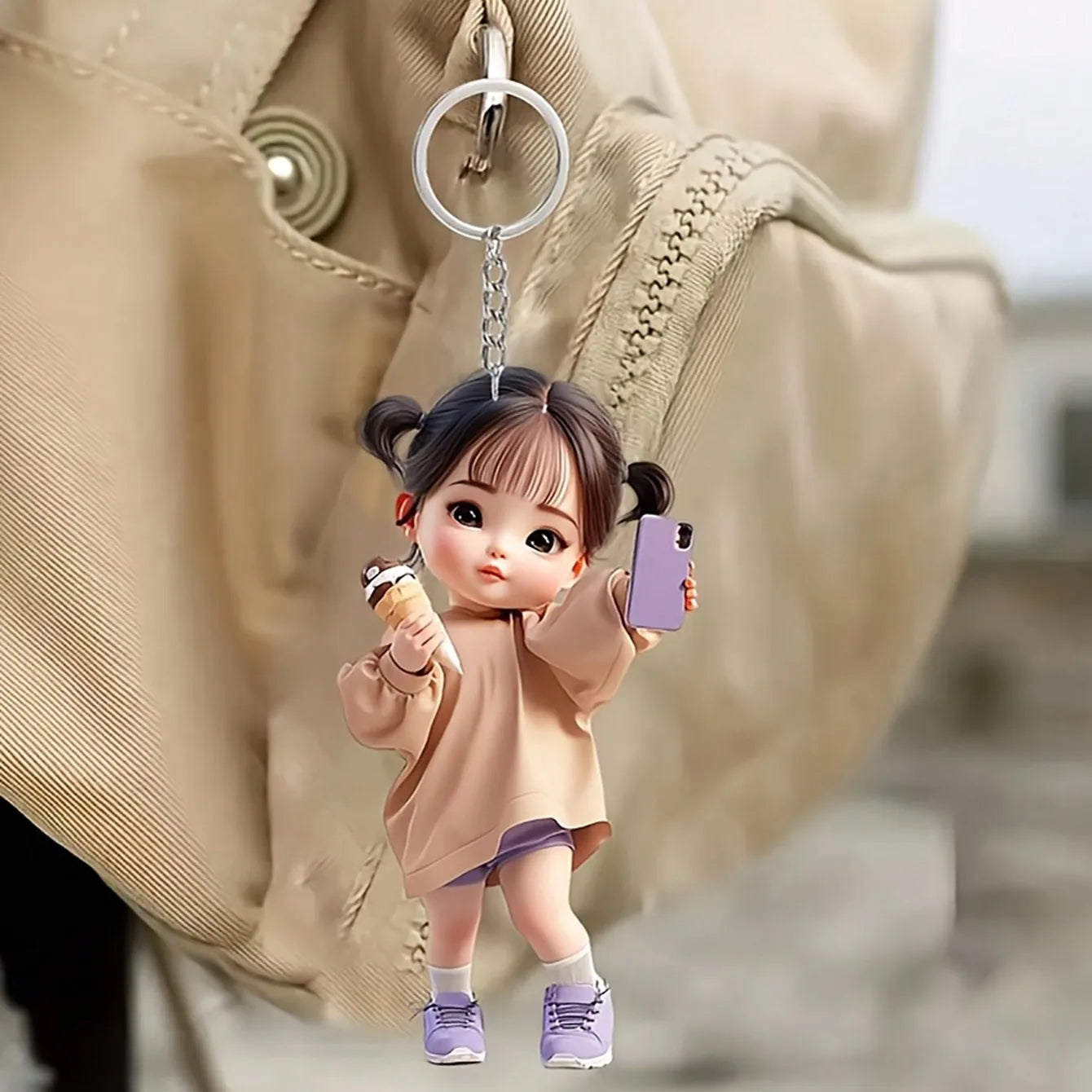 Cute Acrylic Keychain 2D Flat