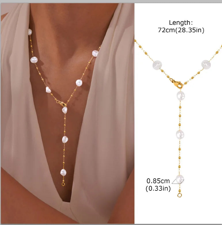 Gold Lariat Y-Shape Necklace