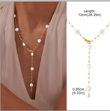 Gold Lariat Y-Shape Necklace