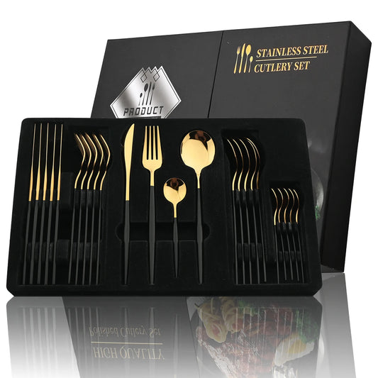 24Pcs Stainless Flatware Set