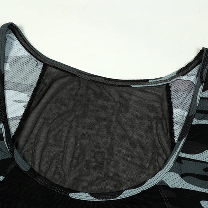 Camouflage Mesh Elastic Tank Top