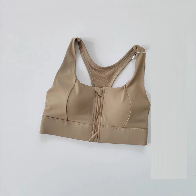 Front-Zip Shockproof Sports Bra