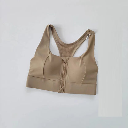 Front-Zip Shockproof Sports Bra