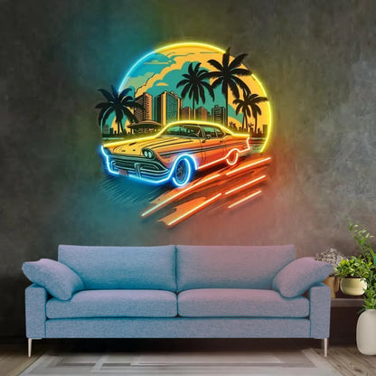 Car Sunset Neon