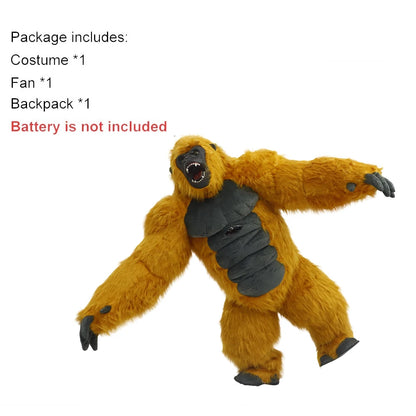 Inflatable Plush Gorilla Costume